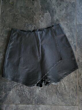 Black Leather Skort/Shorts